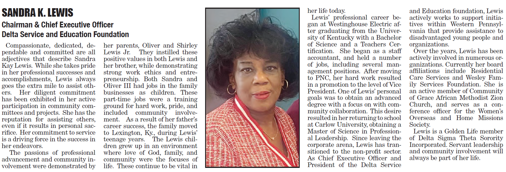 New Pittsburgh Courier: 2023 Women of Excellence Honorees - Wesley ...